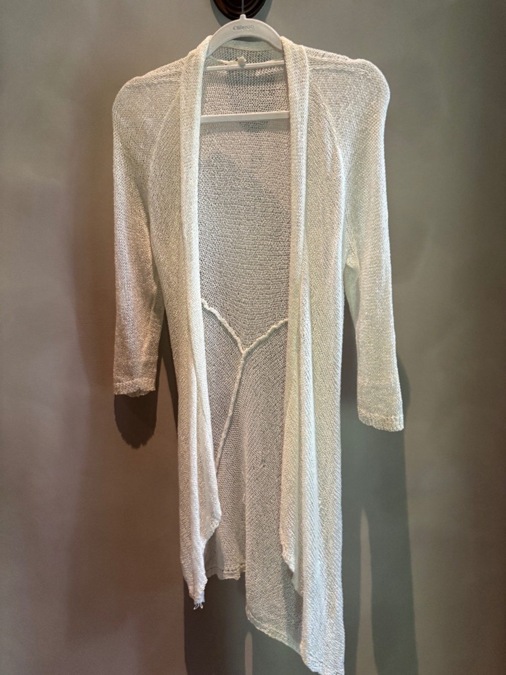 EILEEN FISHER Thin Long White Cardigan